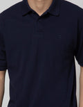Cole Short Sleeve Polo Shirt Basic Solid Jaquard Collar