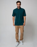 Cole Short Sleeve Polo Shirt Basic Solid Jaquard Collar