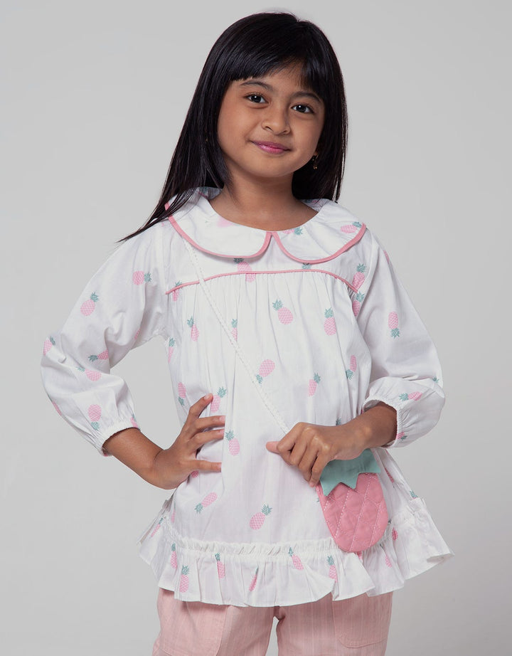 Little M Long Sleeve Shirt Full Print Tas Nanas