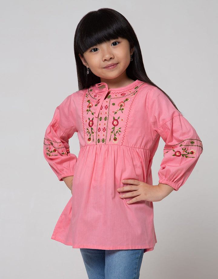 Little M Long Sleeve Shirt Embro Tangan Balon