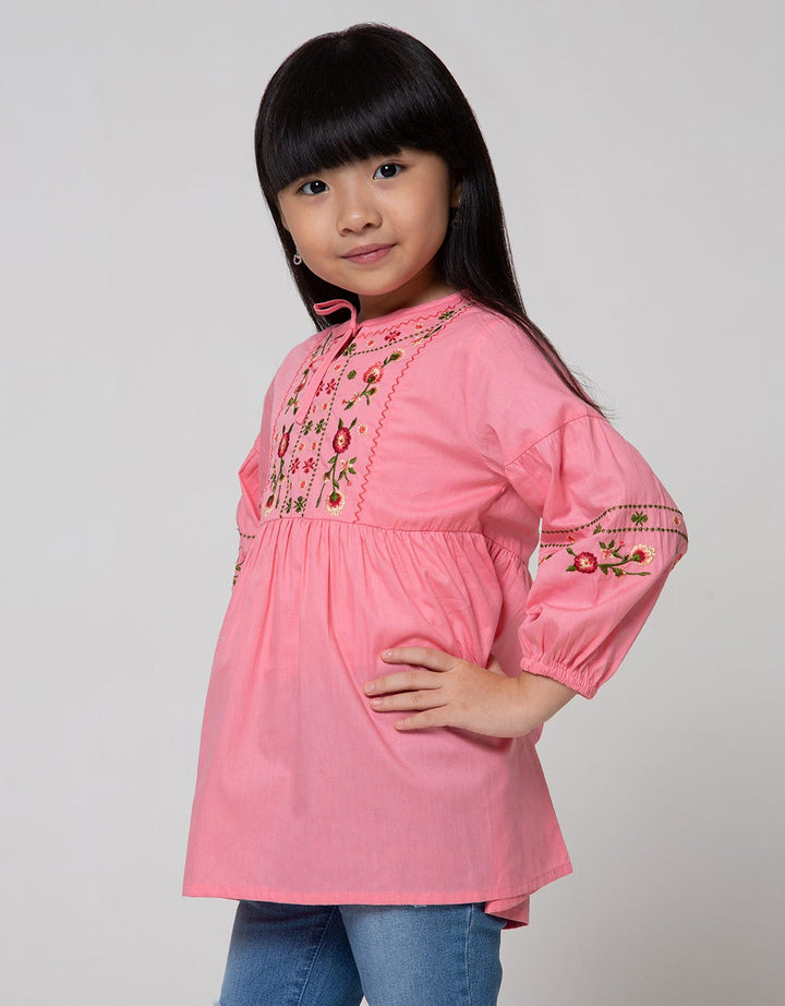 Little M Long Sleeve Shirt Embro Tangan Balon