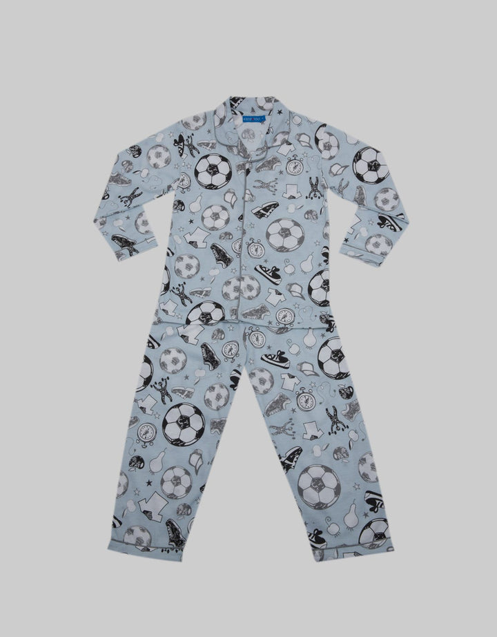 Kidz Too Top - Bottom Set Piyama Kancing Soccer 4
