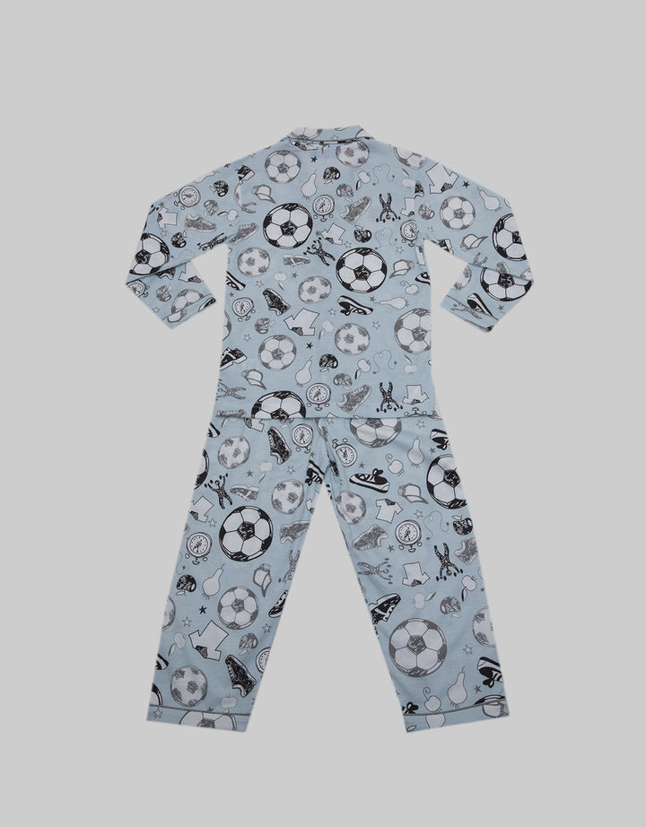Kidz Too Top - Bottom Set Piyama Kancing Soccer 4