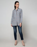 Triset Casual Kemeja Motif Kotak