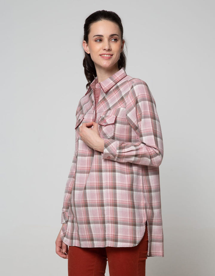 Triset Casual Blouse Women Plaid Motif 