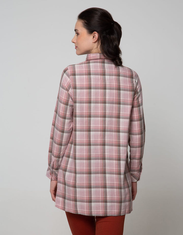 Triset Casual Blouse Women Plaid Motif 