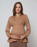 St. Yves Mom Long Sleeve Blouse Rayon 3 Buttons
