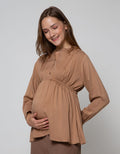 St. Yves Mom Long Sleeve Blouse Rayon 3 Buttons