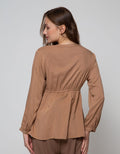 St. Yves Mom Long Sleeve Blouse Rayon 3 Buttons
