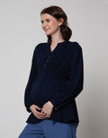 St. Yves Mom Long Sleeve Blouse Rayon 3 Buttons