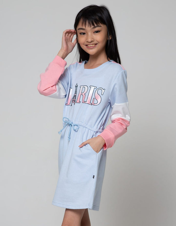 Nevada Long Sleeve Midi Dress Cut N Sewn Print Paris