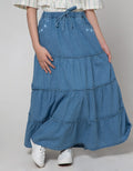 Nevada Maxi Denim Skirt With Heart Embro