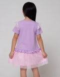 Little M Short Sleeve Midi Dress Panda Ruffle Bawah Tile