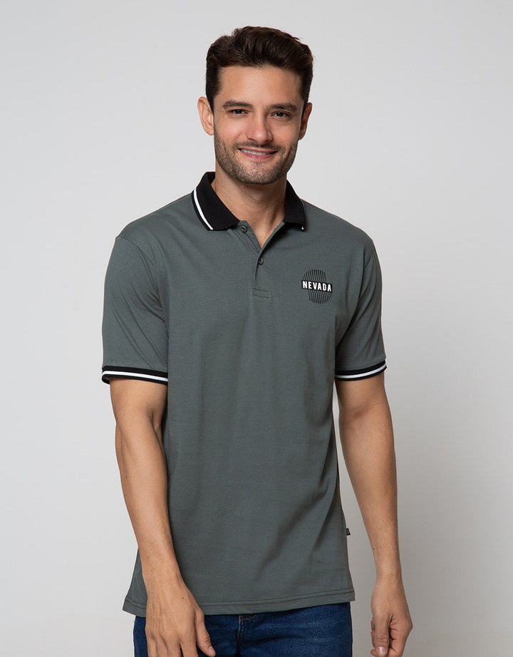 Nevada Short Sleeve Polo Shirt Basic With Print Logo Brand
