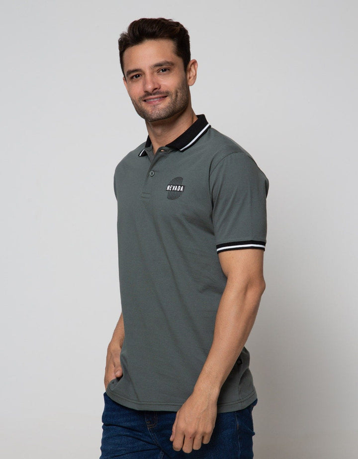 Nevada Short Sleeve Polo Shirt Basic With Print Logo Brand
