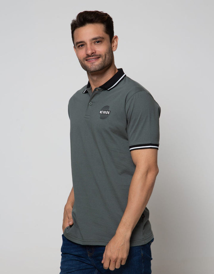 Nevada Short Sleeve Polo Shirt Basic With Print Logo Brand