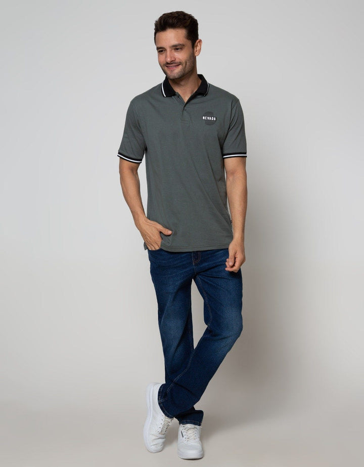 Nevada Short Sleeve Polo Shirt Basic With Print Logo Brand