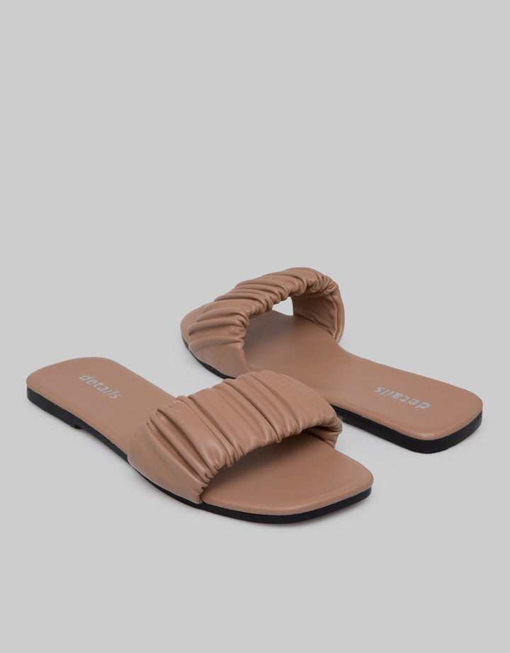 Details Ruched Slipper Sandals