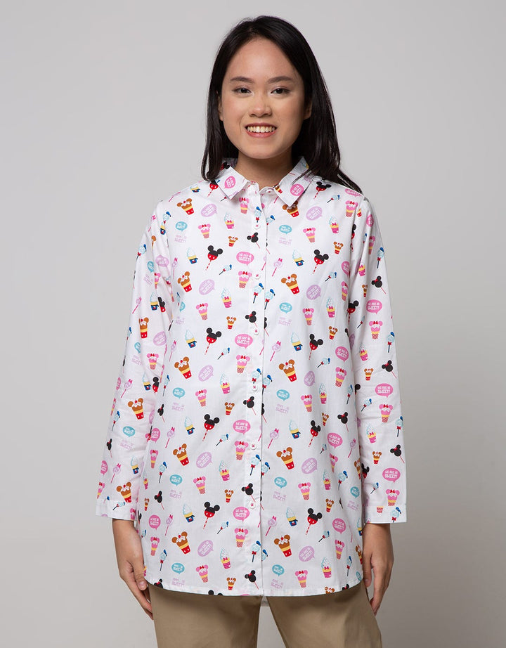Disney Long Sleeve Shirt Dlish Full Print Oversized