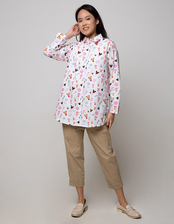Disney Long Sleeve Shirt Dlish Full Print Oversized
