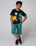 Little M Short Sleeve T-Shirt Dino Cucuk Whats Up Laken Bordir