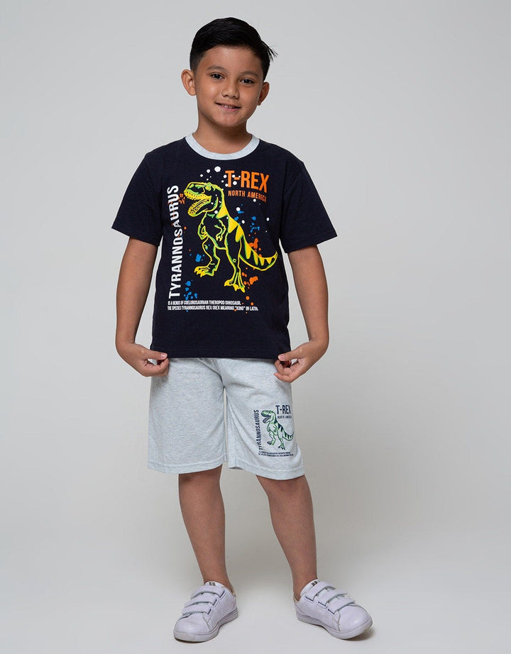 Little M Top Bottom Set Reguler Dino Splash