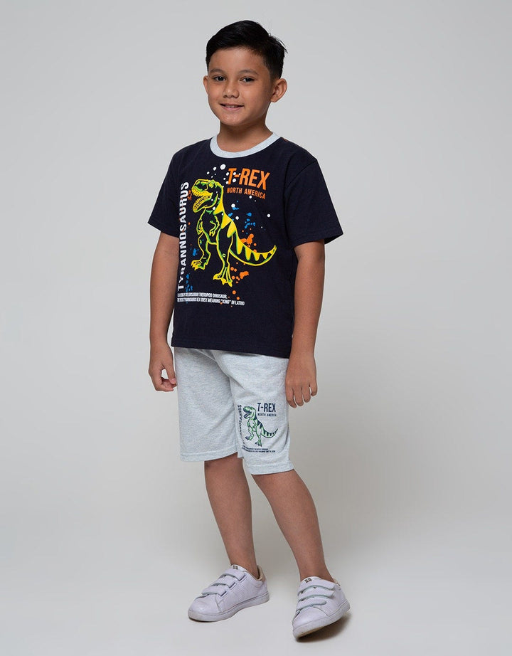 Little M Top Bottom Set Reguler Dino Splash