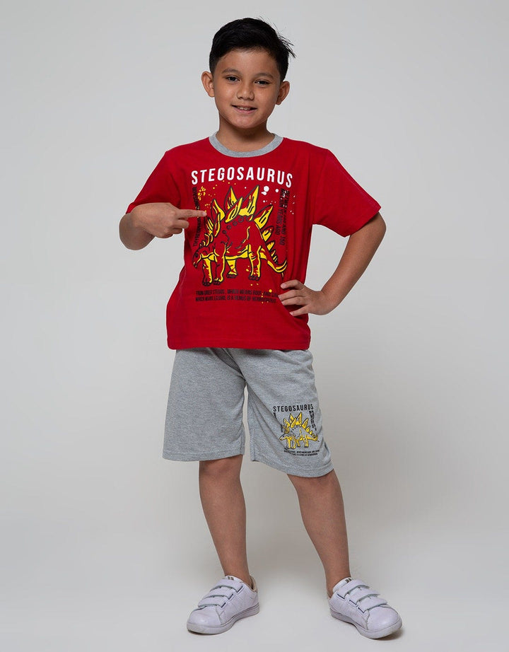 Little M Top Bottom Set Reguler Dino Splash