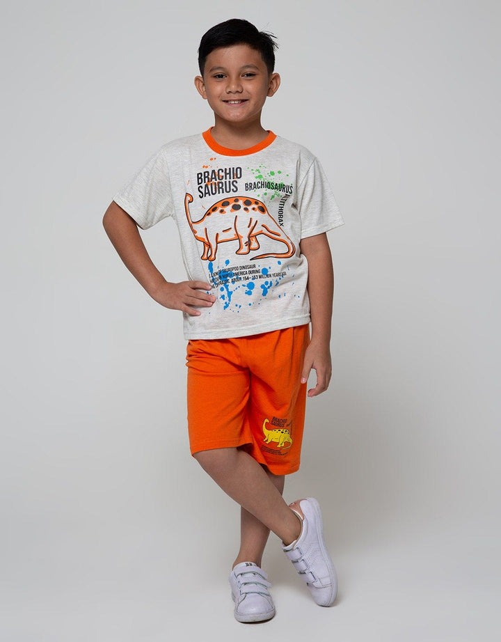 Little M Top Bottom Set Reguler Dino Splash