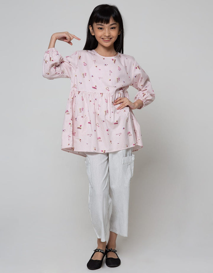 Nevada Long Sleeve 3/4 Shirt Full Print Doodle Amor