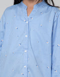 Nevada Long Sleeve Shirt Full Print Stripe And Flower