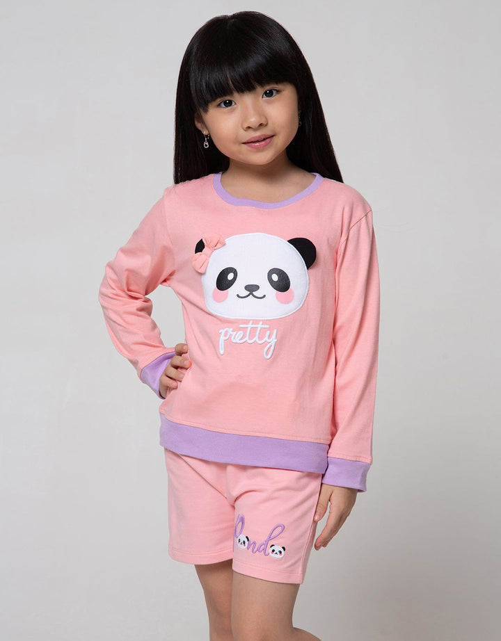 Little M Long Sleeve T-Shirt Panda Aplikasi