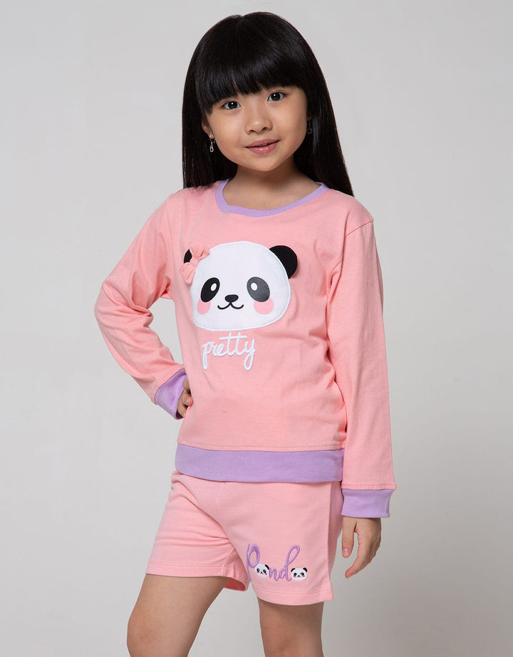 Little M Long Sleeve T-Shirt Panda Aplikasi