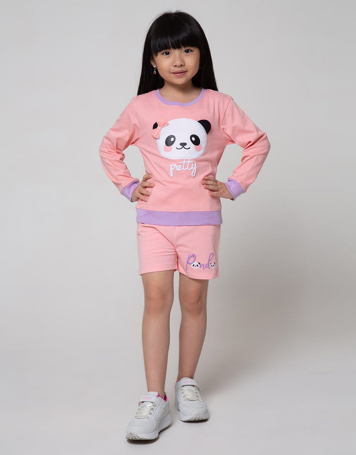 Little M Long Sleeve T-Shirt Panda Aplikasi
