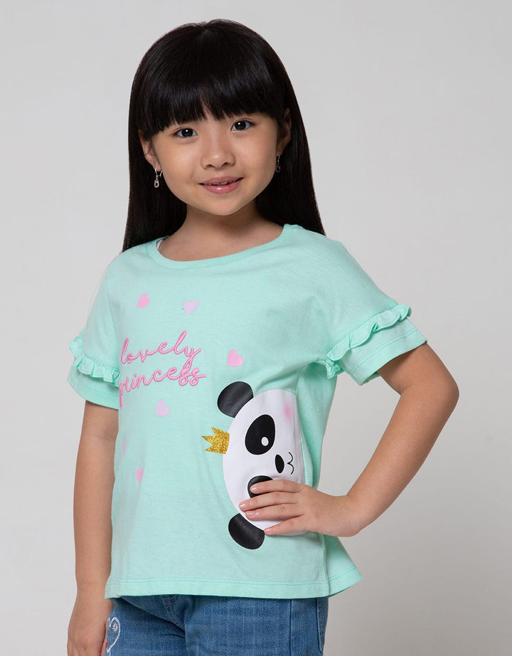 Little M Short Sleeve T-Shirt Lovely Panda Ruffle