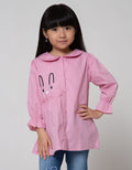 Little M Long Sleeve Shirt Kerah Bunny Sablon