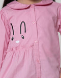 Little M Long Sleeve Shirt Kerah Bunny Sablon