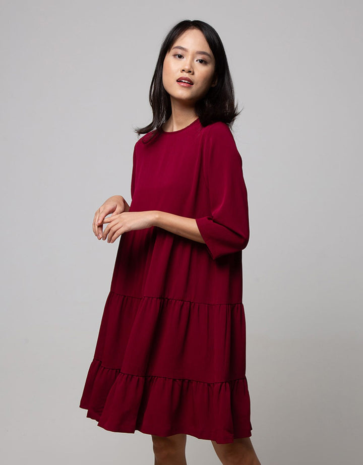 Connexion Long Sleeve Midi Dress Tiered