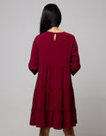 Connexion Long Sleeve Midi Dress Tiered