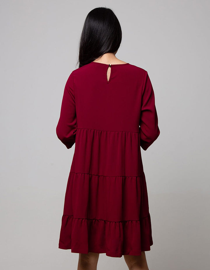 Connexion Long Sleeve Midi Dress Tiered