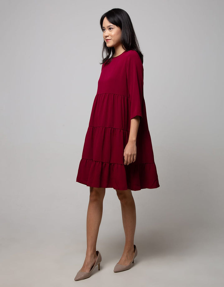 Connexion Long Sleeve Midi Dress Tiered
