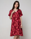 St. Yves Midi Dress Bone Leaves