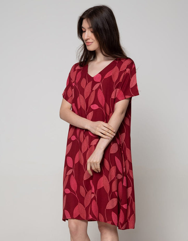 St. Yves Midi Dress Bone Leaves