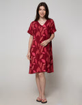 St. Yves Midi Dress Bone Leaves