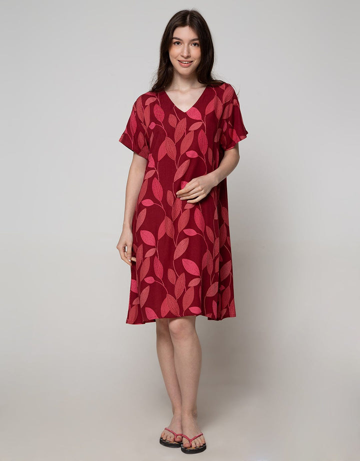 St. Yves Midi Dress Bone Leaves