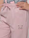 Little M Jogger Knit Basic Embroidered Meow Cat
