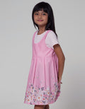 Little M Short Sleeve Midi Dress Overall Print Bunga