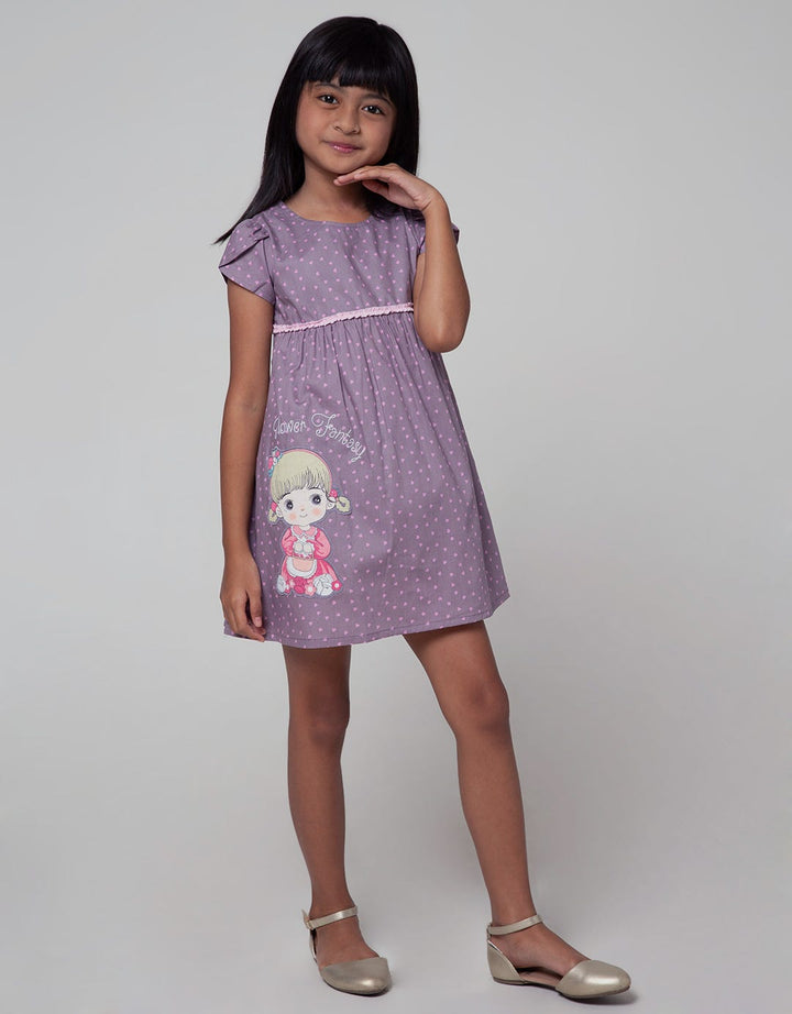 Little M Short Sleeve Midi Dress Non Polkadot Hati