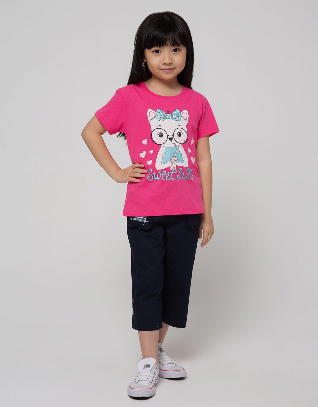 Little M Short Sleeve T-Shirt Cat Glasses