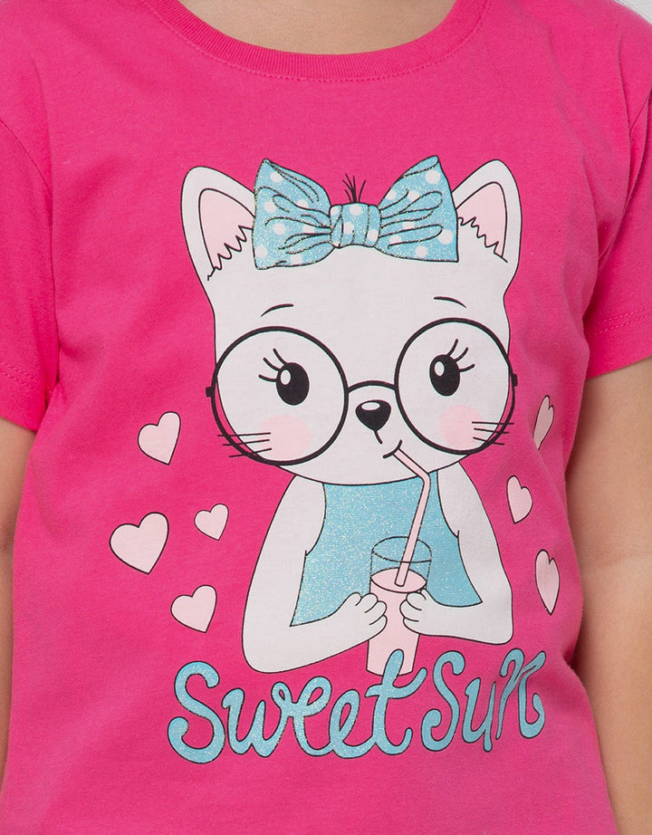 Little M Short Sleeve T-Shirt Cat Glasses